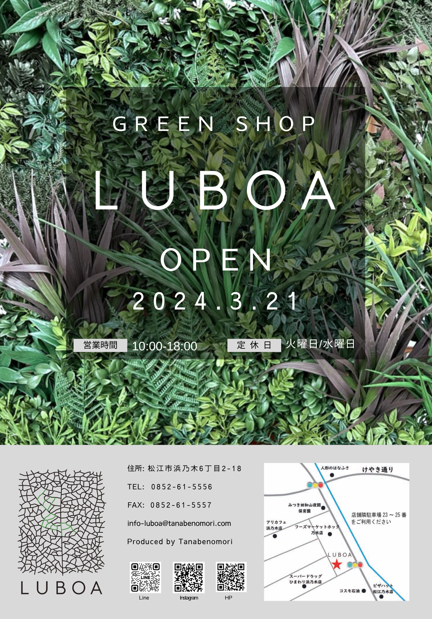 New Openのお知らせ【GREEN SHOP“LUBOA”】